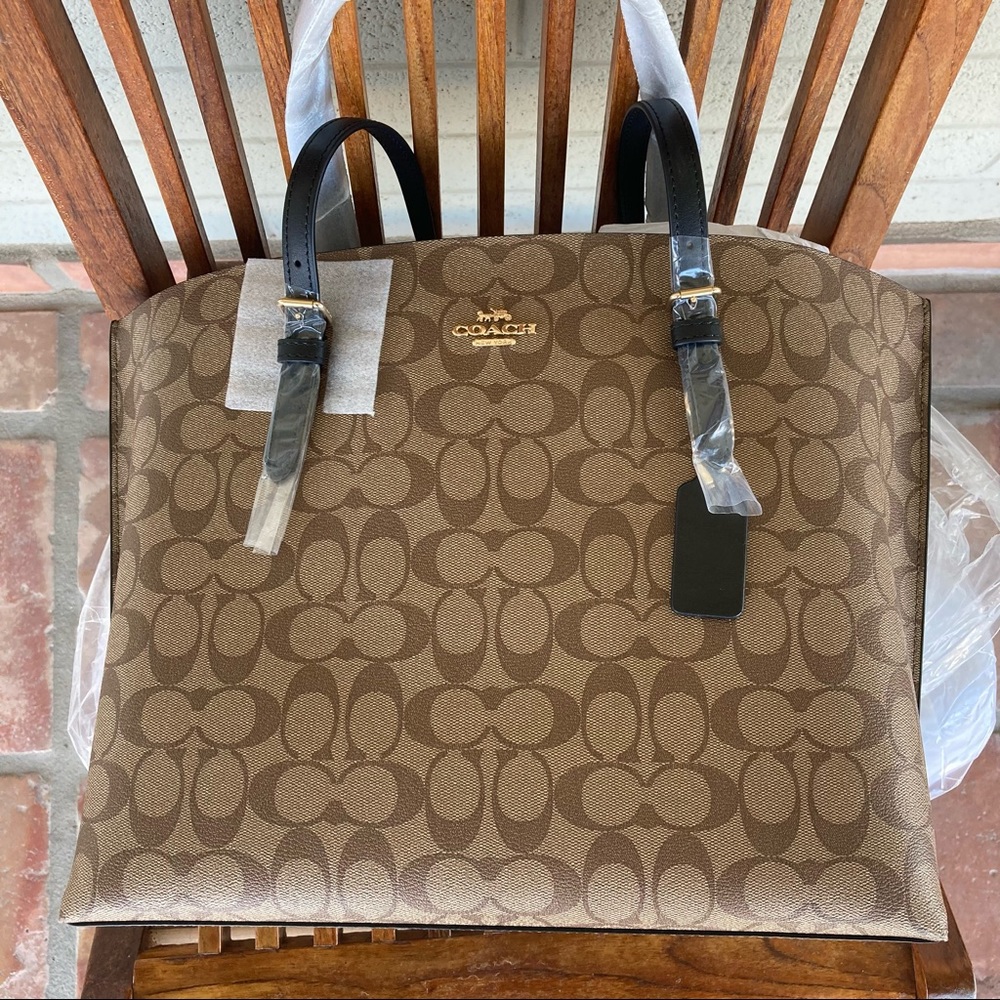 SOLD SOLDSOLD!Coach Signature Mollie Tote Canvas NWT - Picture 3 of 12